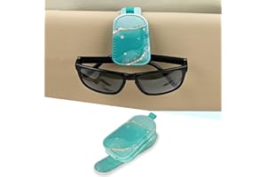 LTOHOE 1 Pack Sunglass Holder for Car, Magnetic Leather Sunglasses Holder and Ticket Card Clip, Universal for Different Size Glasses, Car Visor Accessories(Colorful Painting)