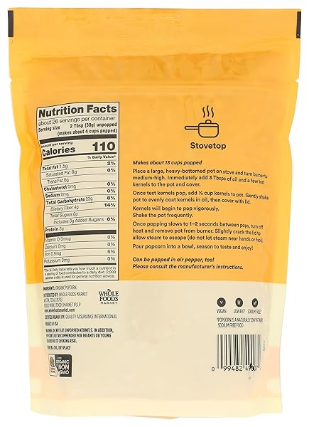 365 BY WHOLE FOODS MARKET, ORGANIC YELLOW POPCORN KERNELS, 28 OUNCE