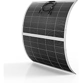 150W Foldable Bifacial Flexible Solar Panel, 18BB Monocrystalline Cell 25% High Efficiency, Lightweight Compact 12V/24V PV Module with MC4 for RV Boat Camping Home Black