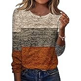 TCOT Women Long Sleeve Crew Neck Tee Tops Trendy Casual Dressy Blouses Spring Clothes Pullover Shirts