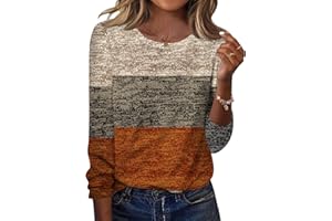 TCOT Women Long Sleeve Crew Neck Tee Tops Trendy Casual Dressy Blouses Fall Clothes Pullover Shirts