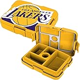 FOCO NBA Unisex-Adult Officially Licensed 2-Tone Big Logo Team Color Basketball Leak Proof 5 Compartment Bento Lunch Box - Los Angeles Lakers