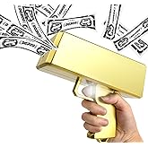 KWYZ Golden Money Shooter, Make it Rain/Spray Money Gun Paper Playing Toy , Handheld Spray Cash Gun for Game Movies Party Supplies