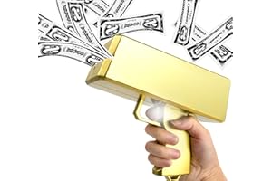 KWYZ Golden Money Shooter, Make it Rain/Spray Money Gun Paper Playing Toy , Handheld Spray Cash Gun for Game Movies Party Supplies