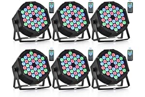 CO-Z Stage Lights, 36 LED Par Lights with Remote Control, DMX Controller Compatible, 6 Pack DJ Lights for Event Wedding Holid