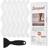 Secopad 24PCS Anti-Slip Shower Stickers with Scraper, 0.8"*8", Clear | Patented, Non Slip, Easy to Use and Clean,Strong Adhesive &amp; No Residue, For Bath Tub, Shower Floor, Stairs, Safe PEVA Decals