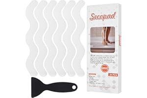 Secopad Patented Anti Slip Shower Stickers 24 PCS Safety Bathtub Strips Adhesive Decals with Scraper for Bath Tub Shower Stai