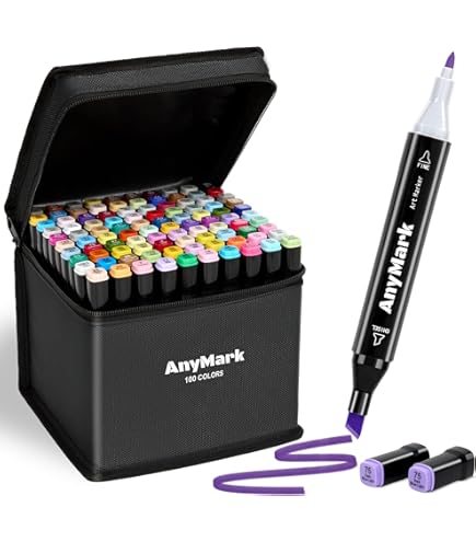 Amazon.com: KINGART Double-Ended Art Markers, Fine Point & Chisel