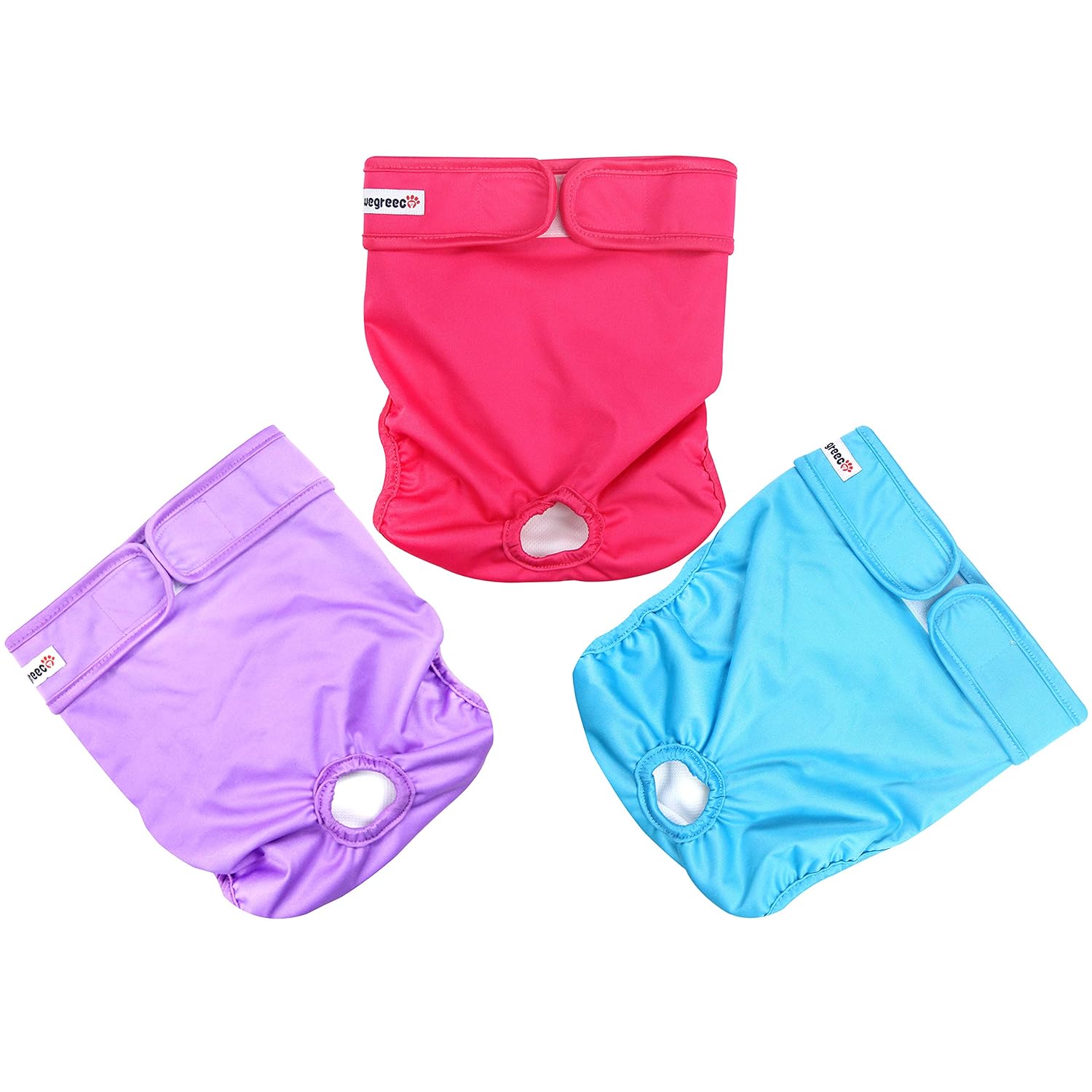 Wegreeco Premium Dog Diapers Female(3 Pack) Durable Reusable Dog Diapers for Pets(Bright Color