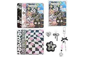 JINGSEN Cute Case Insert Cards Set for Kindle,6 Book-Themed Designs with Charms Set for Kindle and USB-C Dust Plugs,for 11th/12th Generation,6.8 x 4.8 inches(Black)