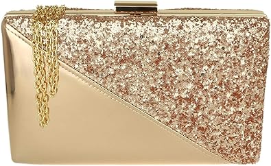 champagne glitter clutch bag