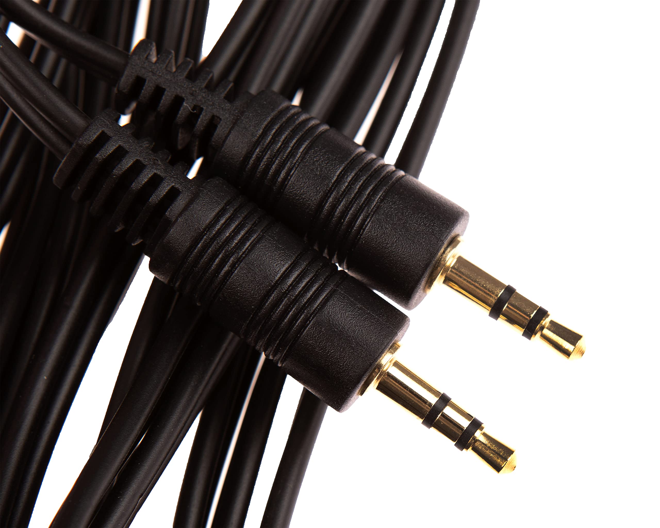 CDL Micro AV22504 2m 6' Feet 3.5mm Stereo Jack Plug to Stereo Jack Plug Audio Cable Lead Wire Cord, Black