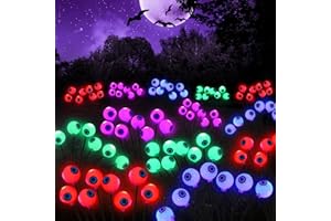 NIUYHE 4 Packs 32LED Outdoor Solar Scary Eyeball Lights, Spooky Eyes Lights Waterproof Stake Lights Halloween Decor Cute Scary Lights for House Garden Monument Patio Fence Halloween Party Decoration Supplies