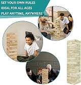 JacJoe All Pro Tumble Tower Game 60 Wood Blocks 20 Rows 12 x 4 x 2.5 cm Outdoor view 4