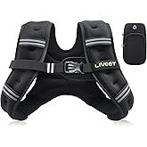 Liveet Weighted Vest Women with Pocket, SGS Certified Weighted Vest for Men, 5 10 15 20 25 30 lb Weight Vest with Reflective Strips Adjustable Buckle Straps for Walking Running Strength Training Cardio Workout