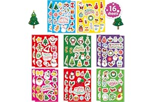DUJAA Christmas Stickers for Kids, Merry Christmas Theme Stickers Non-Repeating, Xmas Winter Holiday Party Favor, Stocking Stuffer for Kids, Xmas Gifts Decorations