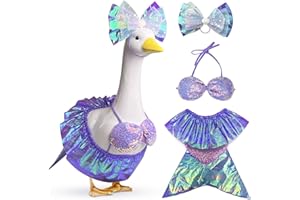 Pextian Mermaid Goose Outfit, 23-inch Halloween Porch Goose Outfit. Cute Goose Clothes for Cement Goose Statue Decor