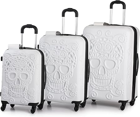 it luggage skull embossed