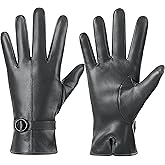 Dsane Womens Winter Leather Gloves Touchscreen Texting Warm Driving Lambskin Gloves for Christmas Gifts