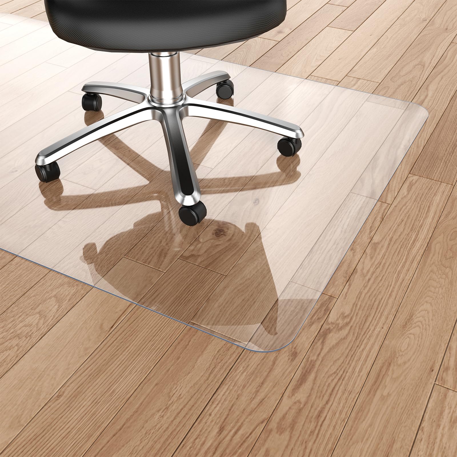 Photo 1 of Warmstar Clear Office Chair Mat for Hardwood Floor,48"x59" Plastic Floor Mat Clear Rolling Mat for Office Chair No Curling,Heavy Duty Clear Desk Chair Mat Wood Tile Floor Mat for Office & Home