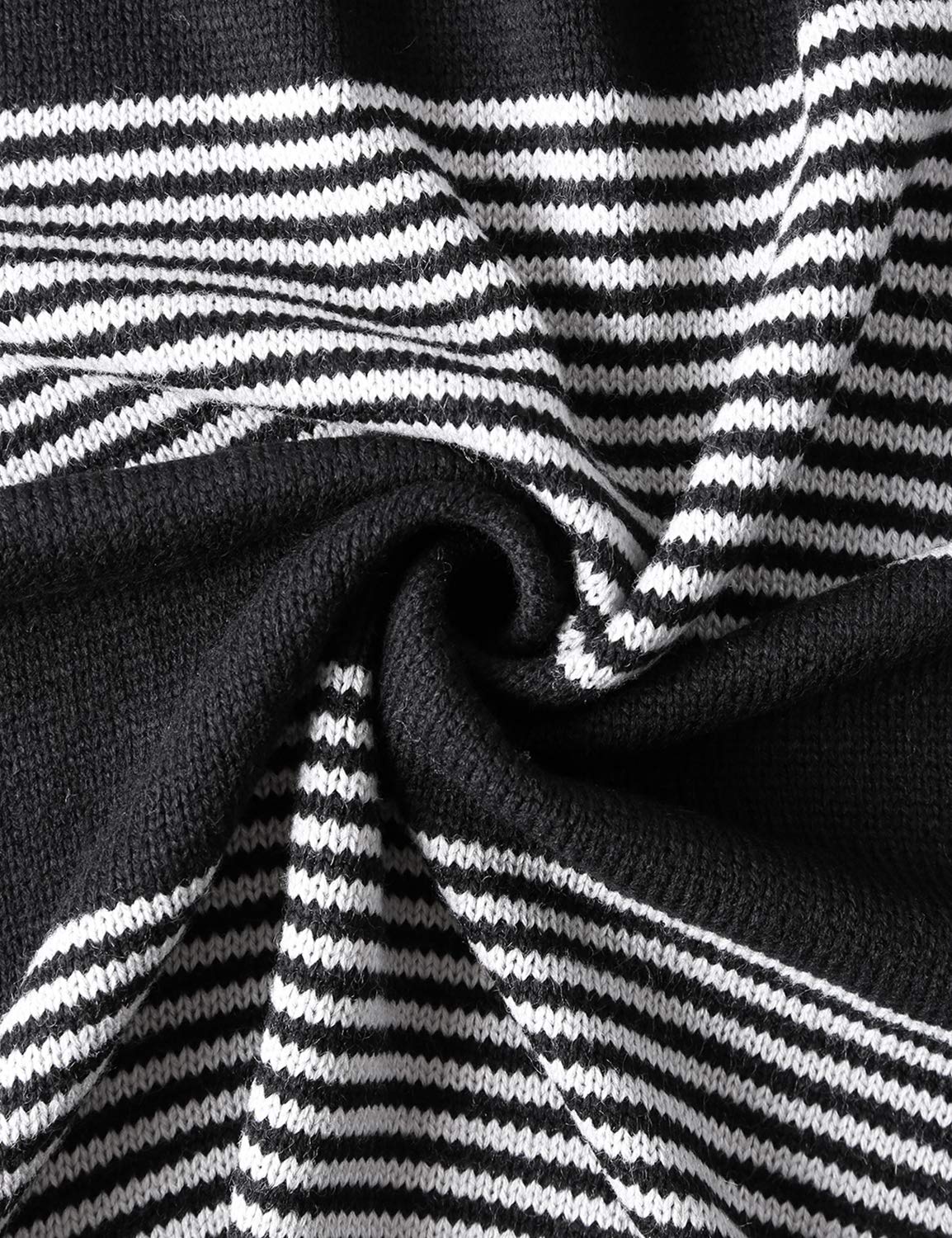 Blooming Jelly Ladies Striped Open Front Longline Black Knit Sweater Cardigans for Women with Pocket and Ribbed Hem,Black S