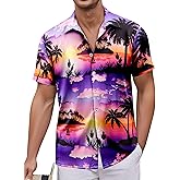 Simmashah Mens Hawaiian Shirt, Short Sleeves Button Down Beach Clothing, Unisex Summer Flamingos Casual Aloha Floral Shirts