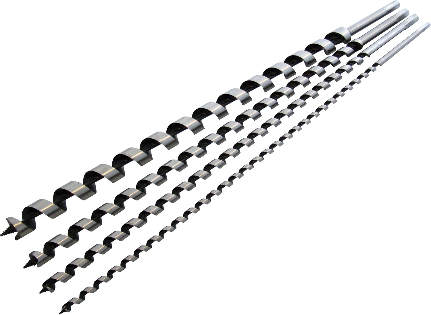 Amtech F1330 4 Piece auger drill bit set (600mm length), Transparent