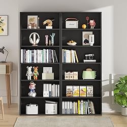 Vongrasig 6-Tier Open Bookcase and Bookshelf, Floor