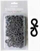 Simply Products Christmas S Gutter Hooks Weatherproof Clips Pack of 50 Black