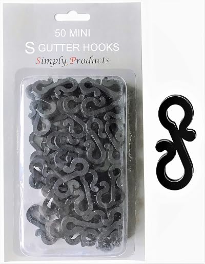 Simply Products Christmas S Gutter Hooks Weatherproof Clips Pack of 50 Black