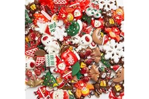 Luyoaozy Lot de 100 breloques de Noël en résine pour loisirs créatifs, décoration, scrapbooking, scrapbooking, mini décoratio