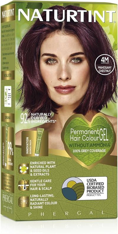 Naturtint 4M Mahogany Chestnut Permanent Hair Colour Gel 60ml 50ml Mask