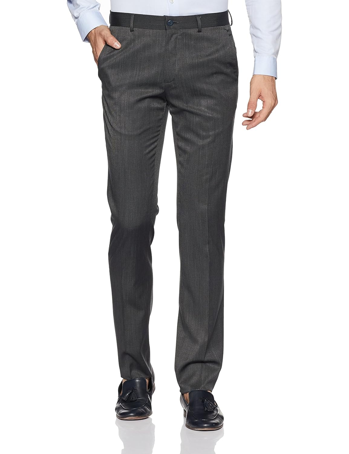 v dot men's slim fit formal trousers