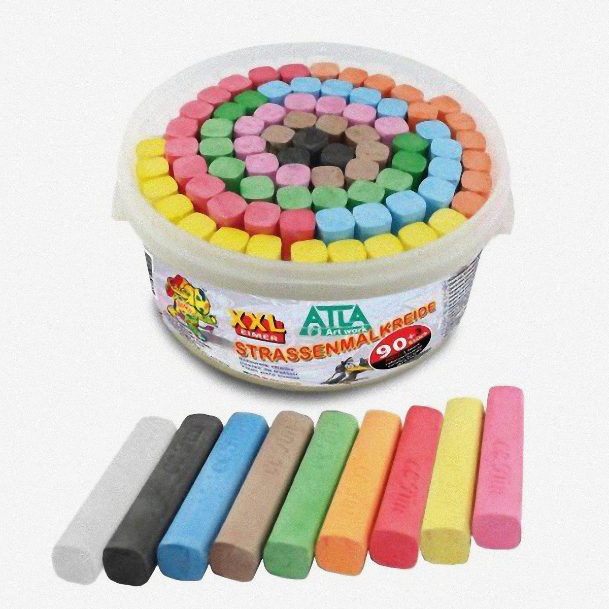 ATLA street crayons in XXL bucket, 93 pcs. Incl