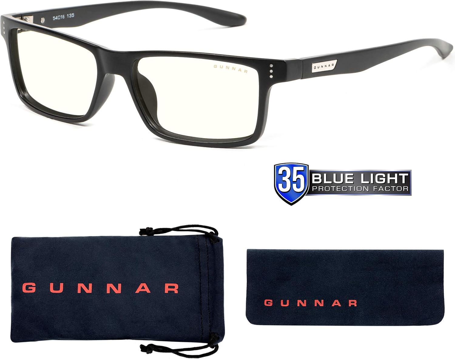 Computer Reading Glasses | Blue Light Blocking Reading Glasses| Vertex Pwr 1.75/Onyx by Gunnar| 35% Blue Light Protection, 100% UV Light, Anti-Reflective To Protect & Reduce Eye Strain & Dryness