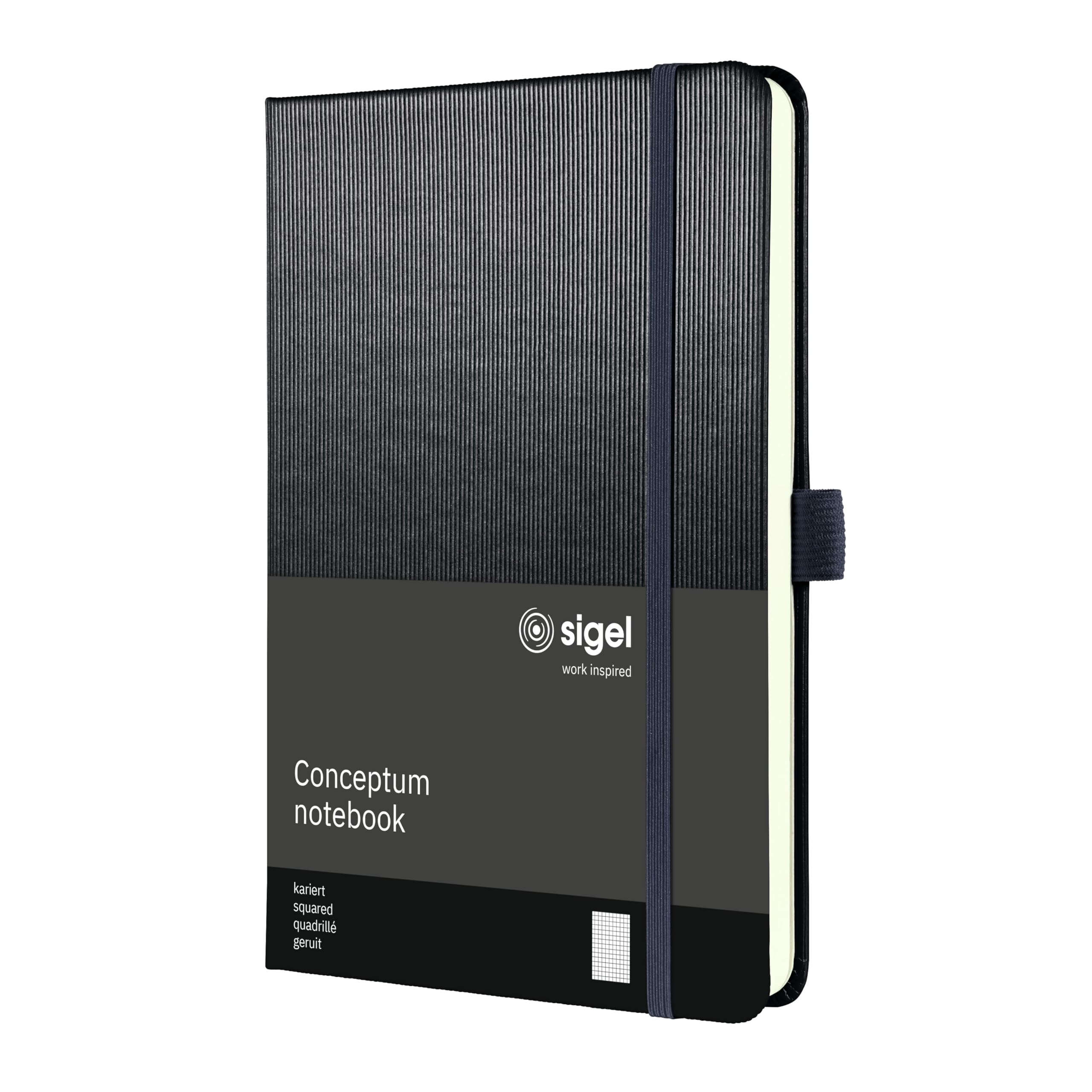 SIGEL CO404 Conceptum Notebook, Squared, Approx. A5, Grey, hardcover, 194 Pages