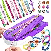 Euclidean Cube Friendship Bracelet Making Kit for Girls, Purple Whale Shaped Jewelry Making Kit for Girls Ages 8-12, DIY Arts and Crafts String Maker Tool, 7 8 9 10 11 12 Years Old Girl Birthday Gift