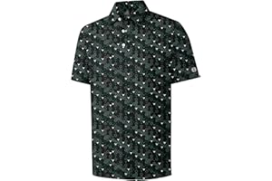 ZITY Men's Golf Shirts Short Sleeve Polo Moisture Wicking Performance Print Pattern Poloshirt for Men UPF50+ Casual T-Shirt