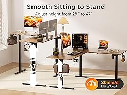 WALKINGDESK 75x61 Inches Reversible L Shaped