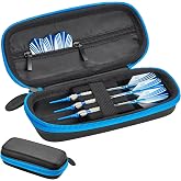 Casemaster Warden 3 Dart Case for Steel and Soft Tip, Rigid TacTech Shell | Holder For 3 Fully Assembled Darts, Impact And Moisture Resistant, Interior Zipper Pocket For Flights, Shafts And Tips