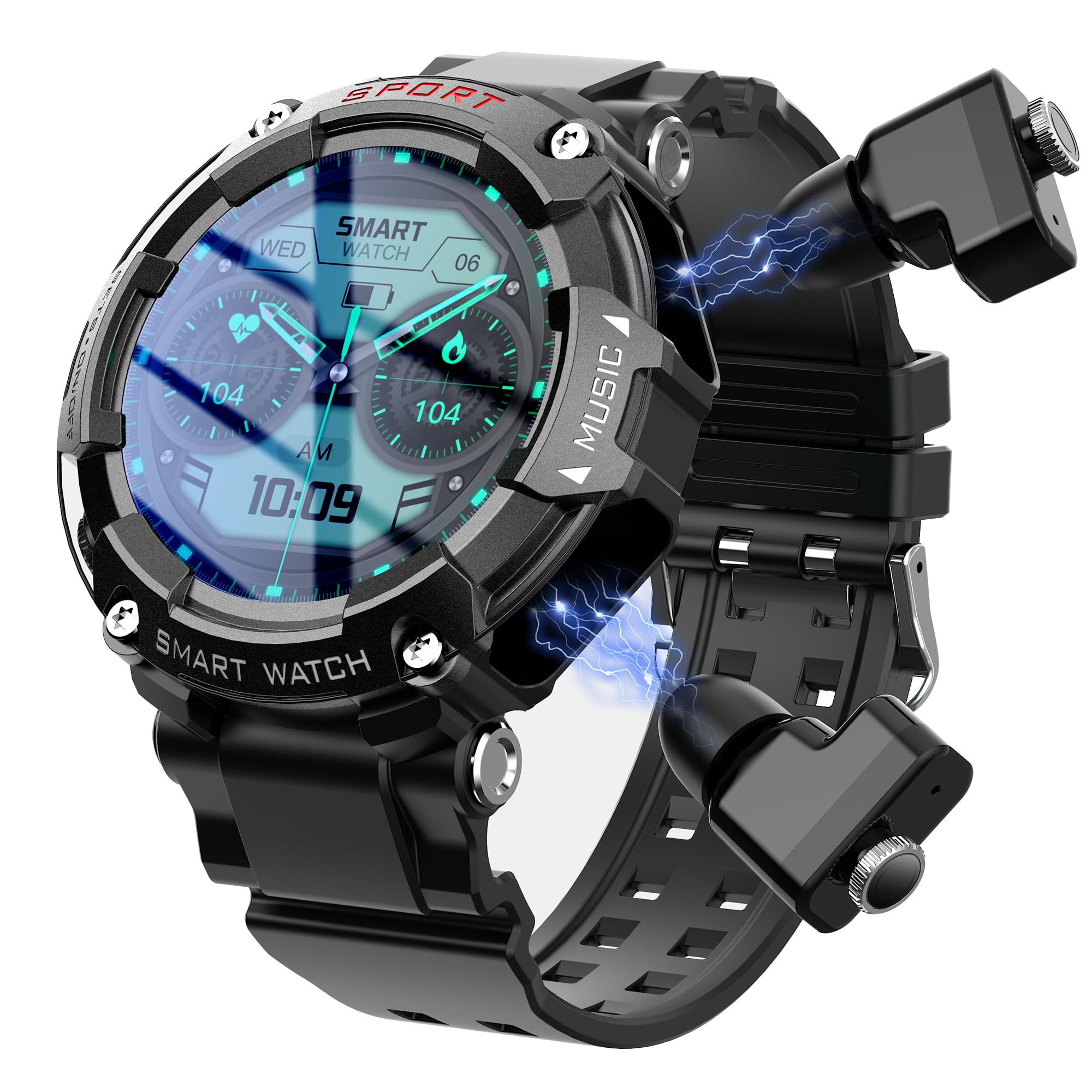 Photo 1 of 1.52-inch Full Touch HD Screen Metal Body, smartwatch with Earbuds,TWS Sports Earbuds Smart Watch Two-in-one, Support Custom Dial, Local Music Storage, Health Monitoring, Message Notification