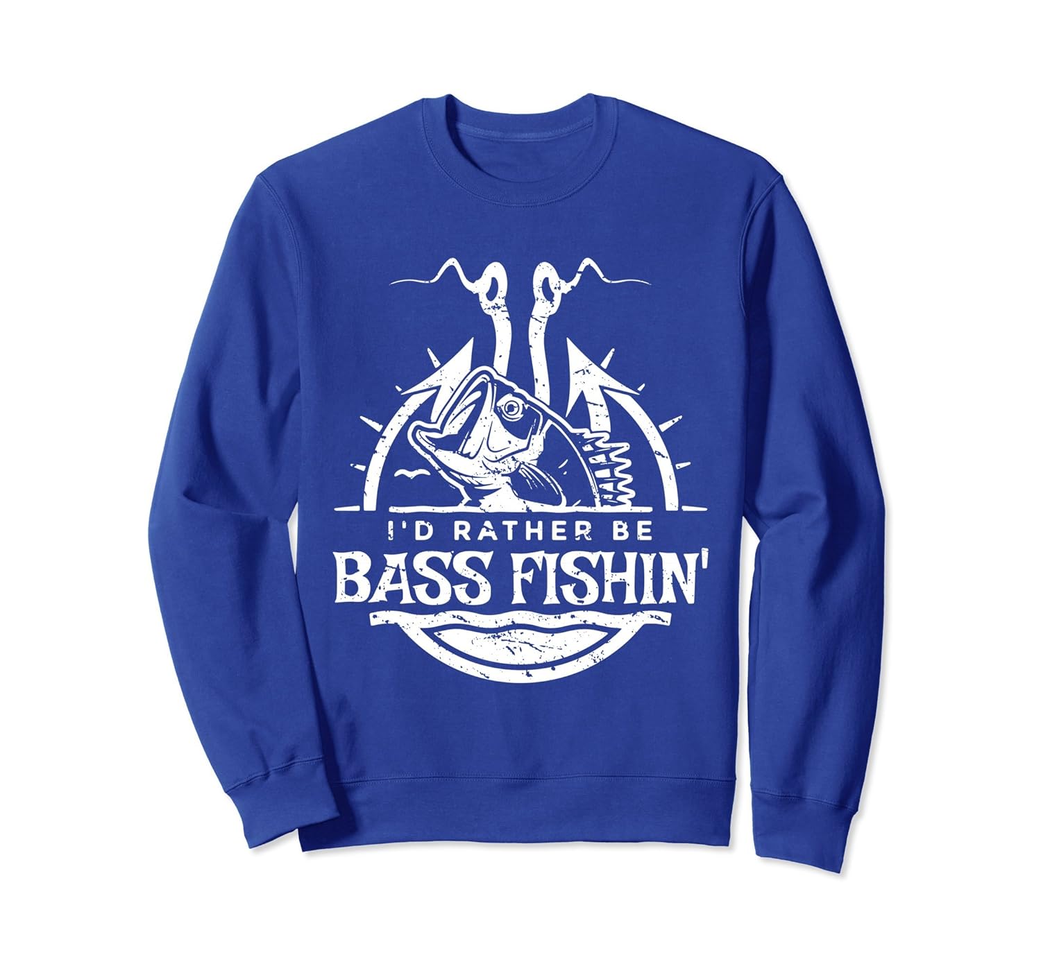 Large Mouth Bass Sweatshirt - I'd Rather Be Bass Fishin- TPT