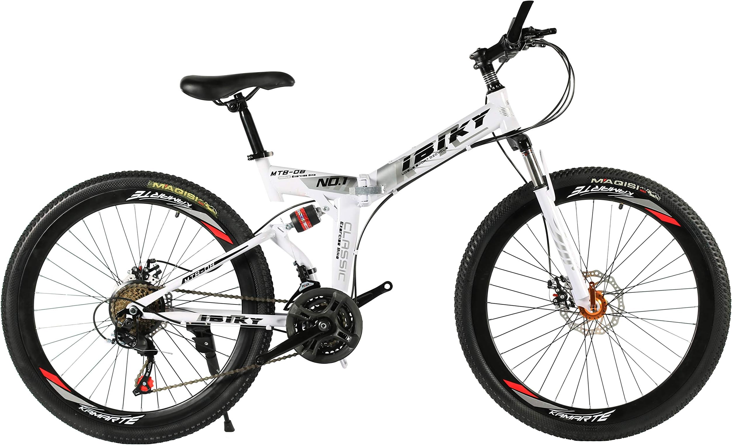 26 Inch Mountain Bike Bicycle MTB Bike 21 Gears Dual Shocks and Dual Disc Brakes Folding Bike