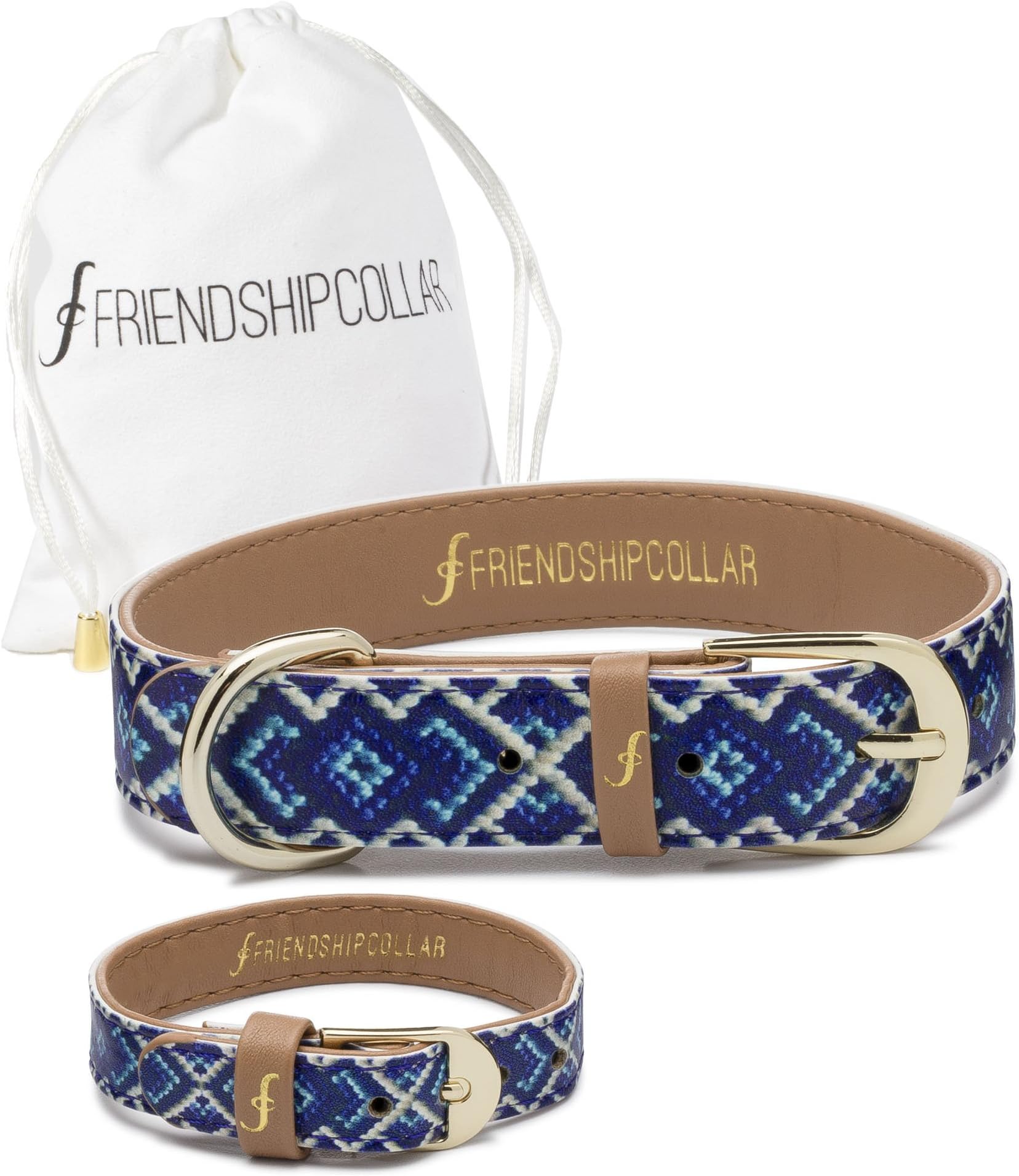 FriendshipCollar Dog or Cat Collar and Matching Bracelet Set - The Mucky Pup - Water & Scratch Resistant!