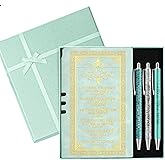 Affrolling 5 Pcs Christian Serenity Prayer Journal with Pens Religious Notebook Pens and Gift Box for Women's Day Church Sunday School Social Worker Gifts(Green)