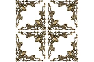 BESPORTBLE 24Pcs Vintage Metal Corner Protectors - 1.7" x 1.7" Jewelry Box Legs Bronze Triangle Edge Decorative for Book Jewelry Box Wood Case Guards