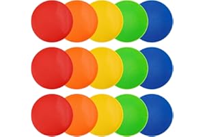 9 Inch Poly Vinyl Spot Markers, Non Slip Rubber Floor Markers Flat Field Cones Poly Dots for Football, Basketball, Dance Prac