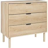 HOMCOM 3 Drawer Dresser for Bedroom, 31" Wide Chest of Drawers, Modern Dresser with Wood Legs for Living Room, Entryway, Oak