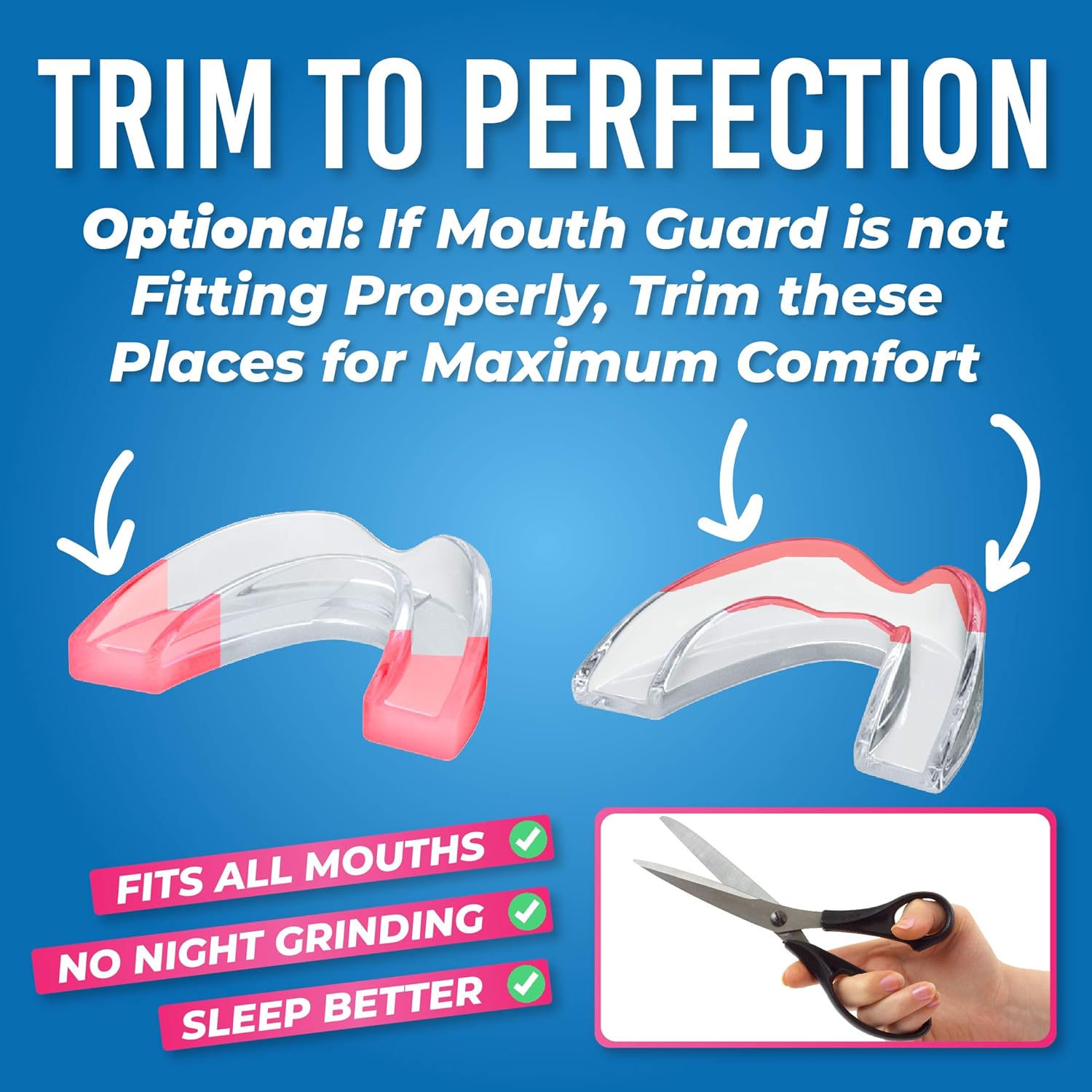 HONEYBULL Mouth Guard for Grinding Teeth [6 Pack - 2 Sizes] for Clenching at Night, Whitening & Sports : Beauty