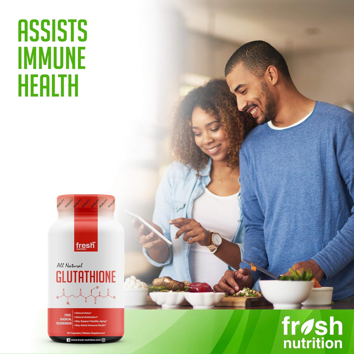 Glutathione Supplement - Strongest DNA Verified Glutathione Reduced - Natural Skin Whitening Anti-Aging Benefits – Liver, Immune and Brain Function - Vegan Friendly, Non GMO, Gluten & Soy Free: Health & Personal Care